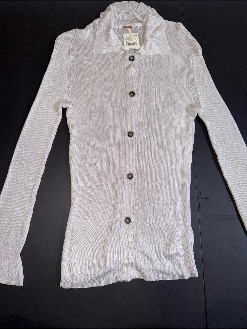 Free People Light Knit Button-Up Cardigan - Neutral